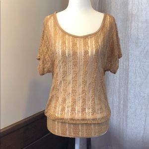 NWT Deb taupe lace top